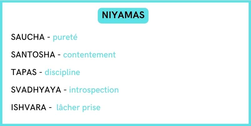 8 membres du yoga et niyamas